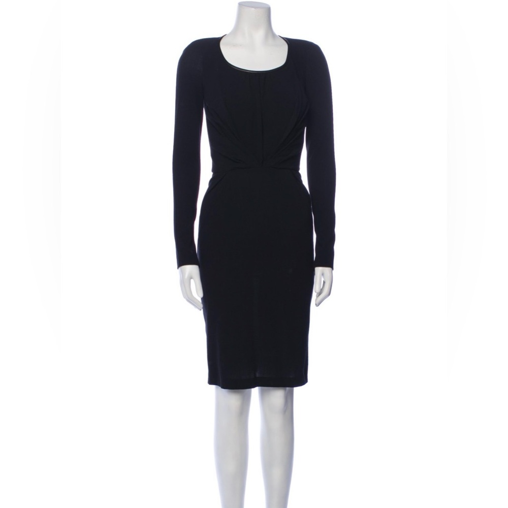 GIVENCHY Black Wool Knee-Length Dress - Sz 36 / S